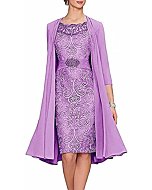 Xuzey Mother of The Bride Dresses Mother of The Bride Dresses Petite Tea Length Mother of The Bride Dresses Mother of Bride Dress Lilac, 16