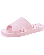 shevalues Shower Shoes for Women with Arch Support Quick Drying Pool Slides Lightweight Beach Sandals with Drain Holes, Pink 8-9 Women / 6.5-7.5 Men