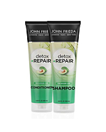 John Frieda Detox and Repair Shampoo and Conditioner Set with Nourishing Avocado Oil and Green Tea, 8.45 oz