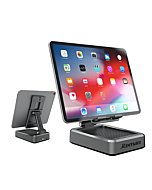 JTEMAN Wireless Bluetooth Speaker Tablet Stand, Adjustable with Bluetooth Speakers,Gifts for Women Men,Kitchen Gadget for Men,Compatible with Phones and Tablet (4.0-12.9'') - Graphite