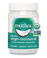 Nutiva Organic Cold-Pressed Virgin Coconut Oil, 15 Fl Oz, USDA Organic, Non-GMO, Whole 30 Approved, Vegan, Keto, Fresh Flavor and Aroma for Cooking & Healthy Skin and Hair