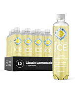 Sparkling Ice, Classic Lemonade Sparkling Water, Zero Sugar Flavored Water, with Vitamins and Antioxidants, Low Calorie Beverage, 17 oz Bottles (Pack of 12)