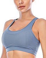 RUNNING GIRL High Impact Sports Bras for Women,Racerback Bra Workout Crop Tops for Women(WX2667 Blue,M)