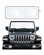 EcoNour Windshield Sunshade for Jeep Wrangler | Sun Visor for UV Rays & Heat Protection | Suitable for Wrangler, Compass, Gladiator & Renegade | Accessories for Jeep Wrangler | X-Small - 60x21 inches