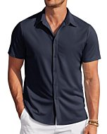 Men's wrinkle-free short sleeve button-down shirt in - perfect for summer style.