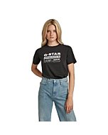 G-Star Raw Women's RAW Graphic Logo Slim Fit T-Shirt, Originals: Dark Black, XX-Small