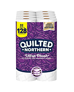 Quilted Northern Ultra Plush Toilet Paper, 32 Mega Rolls = 128 Regular Rolls, 3-Ply Bath Tissue (Packaging May Vary), 8 Count (Pack of 4)