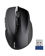 Wireless Mouse, TECKNET Pro 2.4G Ergonomic Wireless Optical Mouse with USB Nano Receiver for Laptop,PC,Computer,Chromebook,Notebook,6 Buttons,24 Months Battery Life, 2600 DPI, 5 Adjustment Levels