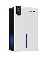 NineSky Dehumidifier for Home, 85 OZ Water Tank, (800 sq.ft) Dehumidifiers for Bathroom Bedroom with Auto Shut Off,7 Colors LED Light(White)