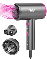 SIYOO Hair Dryer with Diffuser, 1600W Ionic Blow Dryer, Constant Temperature Hair Care Without Hair Damage, Lightweight Portable Travel Hairdryer for Christmas Gifts