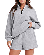 ANRABESS Women 2 Piece Sweat Short Sets 2024 Spring Fashion Clothes Sets Airport Travel Outfits Sweatsuit Fleece Cute Oversized Sweatshirt Lounge Matching Tracksuit Sets 1030qianhuahui-L