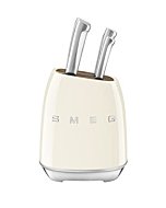 Smeg Cream Stainless Steel Knife Block Set