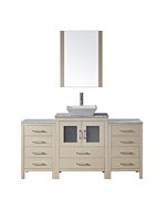 Virtu USA KS-70064-WM-LO Modern 64-Inch Single Sink Bathroom Vanity Set with Polished Chrome Faucet, Light Oak