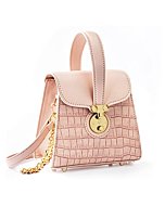 Milan Chiva Cute Top Handle Purses and Handbags for Women, Crocodile Crossbody with Fashion Trendy Chain,MC-1011PK