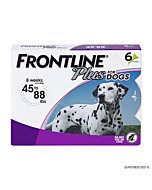 FRONTLINE Plus for Dogs Flea and Tick Treatment (Large Dog, 45-88 lbs.) 6 Doses (Purple Box)