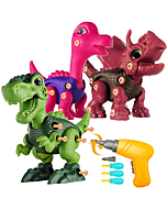 Alyfini Dinosaur Toys Kids Toy for 8,7,6,5,4 Year Old, Take Apart Dinosaur Toys Stem Educational Construction Building Toys for Kids with Electric Drill, Birthday Gifts for Toddlers Boys Girls Age 3-5