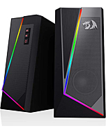 Redragon GS520 RGB Desktop Speakers, 2.0 Channel PC Computer Stereo Speaker with 6 Colorful LED Modes, Enhanced Sound and Easy-Access Volume Control, USB Powered w/ 3.5mm Cable