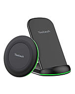 Yootech Wireless Charger,[2 Pack] 10W Max Wireless Charging Pad Stand Bundle,Compatible with iPhone 14/14 Plus/14 Pro/14 Pro Max/13/SE 2022/12/11/X/8,Galaxy S22/S21/S20,AirPods Pro 2 (No AC Adapter)