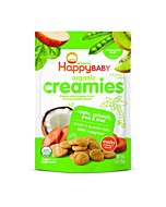 Happy Baby Organics Creamies Freeze-Dried, Gluten Free Veggie & Fruit Snacks with Coconut Milk, Apple Spinach Pea & Kiwi, 1 Ounce