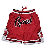 Basketball Shorts for Men with Pockets, Mens Retro Mesh Rap Embroidered Short, Hip Hop 90S Casual Athletic Gym Red Shorts (XX-Large,Red G)