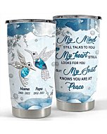 SANDJEST Personalized Dragonfly Tumbler Jewelry Cross 20oz 30oz Tumblers with Lid Gift for Christian Mother Father Grandparents Christmas Birthday