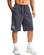 Men's Basketball Shorts with Zipper Pockets Lightweight Quick Dry 11" Long Shorts for Men Athletic Gym(Dark Gray,M)