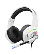 ZIUMIER Z66 White Gaming Headset with Microphone, Wired Over-Ear Headphone for PC PS4 PS5 Xbox One Controller, RGB LED Light, Bass Surround Sound