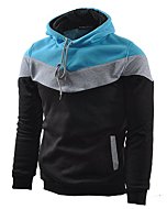 Mooncolour Men's Novelty Color Block Hoodies Cozy Sport Autumn Outwear Black/Grey/Blue M Black US Medium