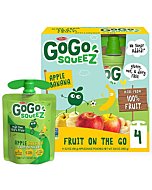 GoGo squeeZ Fruit on the Go, Apple Banana, 3.2 oz. (4 Pouches) - Tasty Kids Applesauce Snacks Made from Apples & Bananas - Gluten Free Snacks for Kids - Nut & Dairy Free - Vegan Snacks