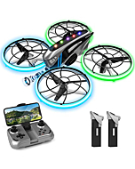 HASAKEE RC Drone for Kids Adults with HD FPV Camera,Cool Toys Gifts for Boys Girls,Hobby RC Quadcopter Skyquad with Cool LED Light,Full Protect Guards and Long Flight Time,Q11 Durable for Beginners