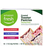 Amazon Fresh - Toaster Pastries Variety Pack (Strawberry, Blueberry, Cherry), 12ct