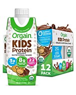 Orgain Organic Kids Protein Nutritional Shake, Chocolate - 8g of Protein, 22 Vitamins & Minerals, Fruits & Vegetables, Gluten Free, Soy Free, Non-GMO, 8.25 Fl Oz (Pack of 12)