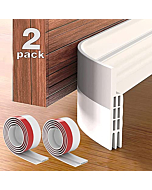 Grotheory 2 Pack Door Draft Stopper Under Door Seal, 2" W x 39" L Door Sweep for Exterior & Interior Doors, Door Window Blocker Dust and Noise Insulation Weather Stripping Draft Guard Insulator, White