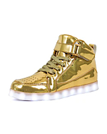 IGxx LED Light Up Shoes for Kids USB Recharging High Top LED Sneakers for Boys Girls Toddler Gold