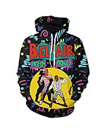 DLPZW 90s Bel-Air 3d Printing Classic Hoodie Funny Hoody For Unisex Bel-Air-06-X-Large