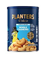 PLANTERS Deluxe Lightly Salted Whole Cashews, 1.14 Pound (Pack of 1) Resealable Canister - Lightly Salted Cashews & Nuts - Nutrient Dense Snacks for Adults & Kids - Vegan Snacks, Kosher