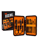 Ultimate Men's Grooming Kit, 10-Piece Set - The Arsenal Gift Set by Wild Willies, Multi-Purpose Manicure, Pedicure & Facial Tools Include Nail Clippers, Scissors, Tweezers & Blackhead Remover