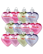 Pastel Candy Heart Glass Valentine's Day Ornament