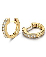 Gacimy Gold Huggie Earrings for Women 14K Real Gold Plated, Small Cubic Zirconia Cartilage Hoop Earrings Cuffs for Women