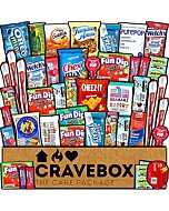 CRAVEBOX Snacks Box Variety Pack Care Package (45 Count) Christmas Treats Gift Basket Boxes Pack Adults Kids Grandkids Guys Girls Women Men Boyfriend Candy Birthday Cookies Chips Teenage Mix College Student Food Sampler Office