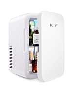 Mini Fridge, Potiry 6 Liter AC/DC Portable Thermoelectric Cooler and Warmer Mini Fridge for Bedroom Car Home Travel Mini Refrigerator for Skin Care Foods Medications