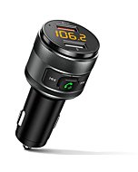 IMDEN Bluetooth 5.0 FM Transmitter for Car, 3.0 Wireless Bluetooth FM Radio Adapter Music Player FM Transmitter/Car Kit with Hands-Free Calling and 2 USB Ports Charger Support USB Drive