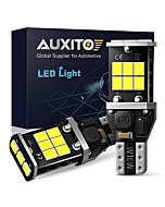 AUXITO 912 921 LED Bulb for Backup Light Reverse Lights High Power 2835 15-SMD Chipsets Error Free T15 906 922 W16W Bulbs, 6000K White (Upgraded, Pack of 2)