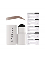 MADLUVV 1-Step Brow Stamp™ + Shaping Kit, The Original Patent-Pending Viral Eyebrow Stamp and Stencil Set (Medium Brown)