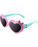 CGID Soft Rubber Kids Girls Heart shaped Polarized Sunglasses for Children,K78