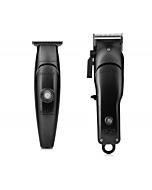 StyleCraft Protege Clipper and Trimmer Combo 2 Piece Set, Stainless Steel Blades, 5 Guards Included, Matte Metallic Black