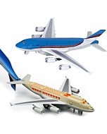 Crelloci Airplane Toys Bump and Go Airlines Die Cast Metal Model Plane Toy with Lights and Sounds, 3D Anatomy View, Blue Aircraft for Kids Toddler Boys 3 -12 Years Old Gift