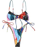 ZAFUL Womens High Cut Thong Bikini Set Swimsuits Cami String Sexy Bathing Suit