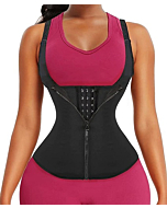 GainKee Clip and Zip Waist Trainer Corset Women Neoprene Workout Sweat Vest Body Shaper (Small, Vest) Black