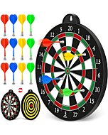 GaHoo Magnetic Dart Board, Safe Dart Game Toy for Kids, 12pcs Magnetic Darts, Excellent Indoor Game and Party Game, Double Sided Dart Board Toys Gifts for 4 5 6 7 8 9 10 -12 Years Old Boy Girl Adults